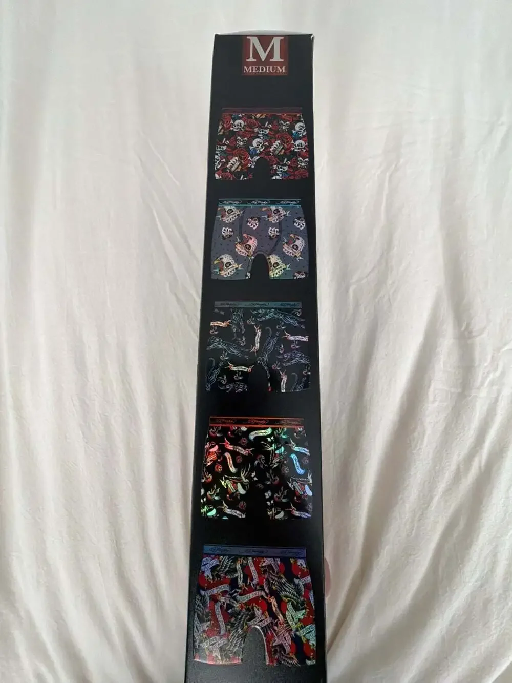 Ed Hardy Tattoo Multicolor Print Men's 5-Pack Underwear Performance Boxer Briefs